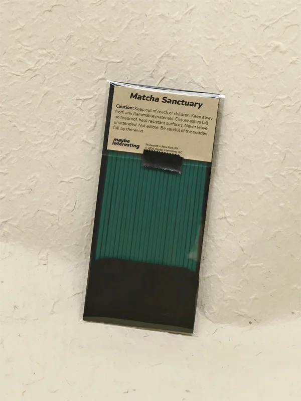 Green tea scented premium incense sticks on organic paper