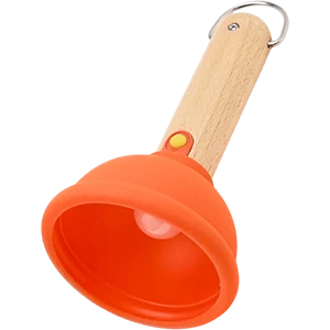 USB-C rechargeable flashlight with wooden handle and rubber collar